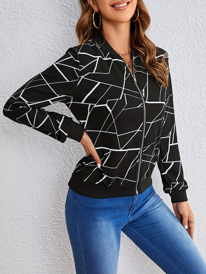 MILA™ |  Artistic Pattern Zip-Up Jacket - Maison Léa &amp; Lou