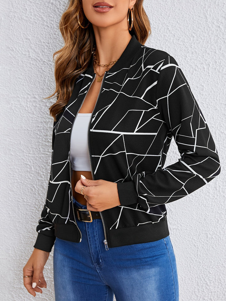 MILA™ |  Artistic Pattern Zip-Up Jacket - Maison Léa &amp; Lou