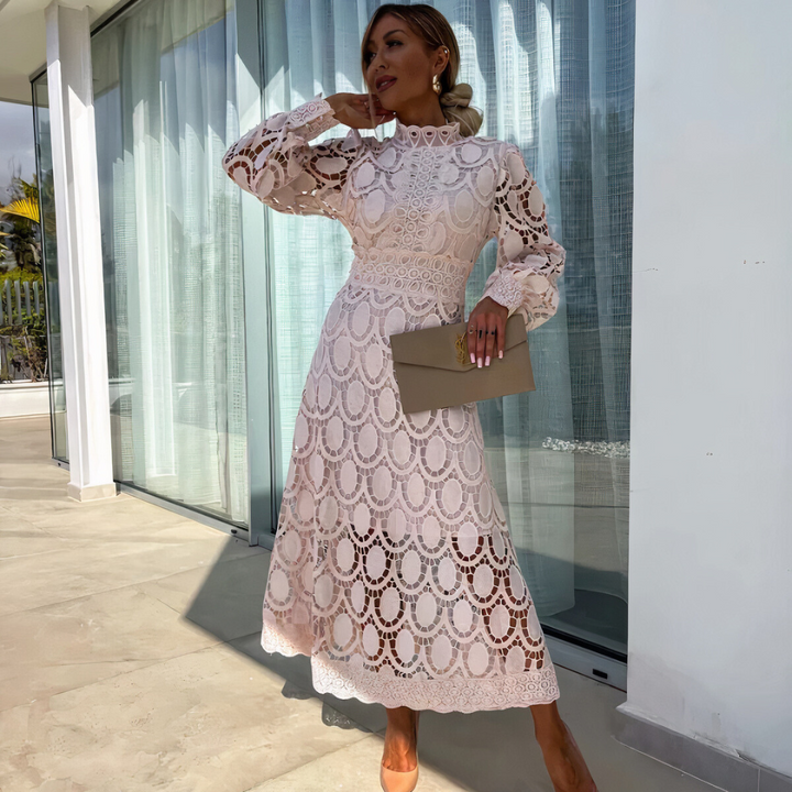 NOA™ – Delicate Lace Midi Dress - Maison Léa &amp; Lou