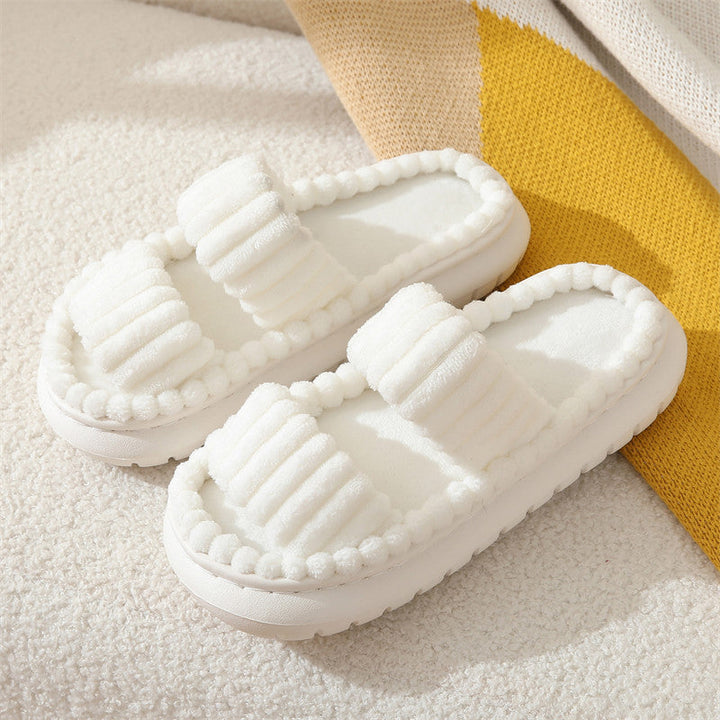 SIRA™ – Cozy Fluffy Open-Toe Home Slippers - Maison Léa &amp; Lou
