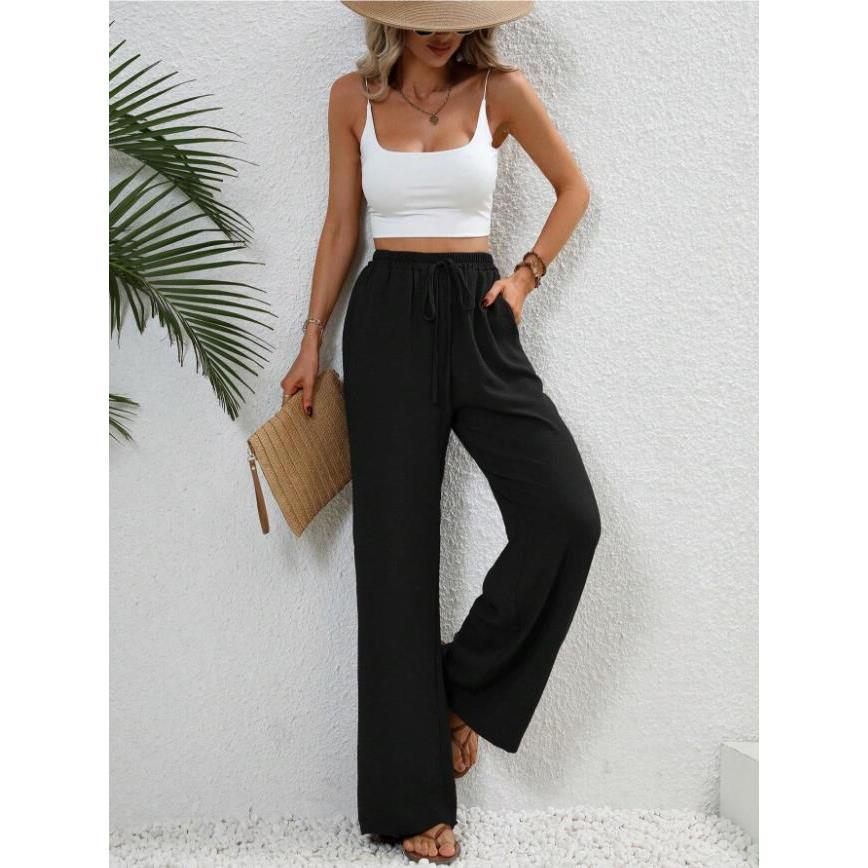 FISHA™ – Classic High Waist Wide Leg Trousers - Maison Léa & Lou