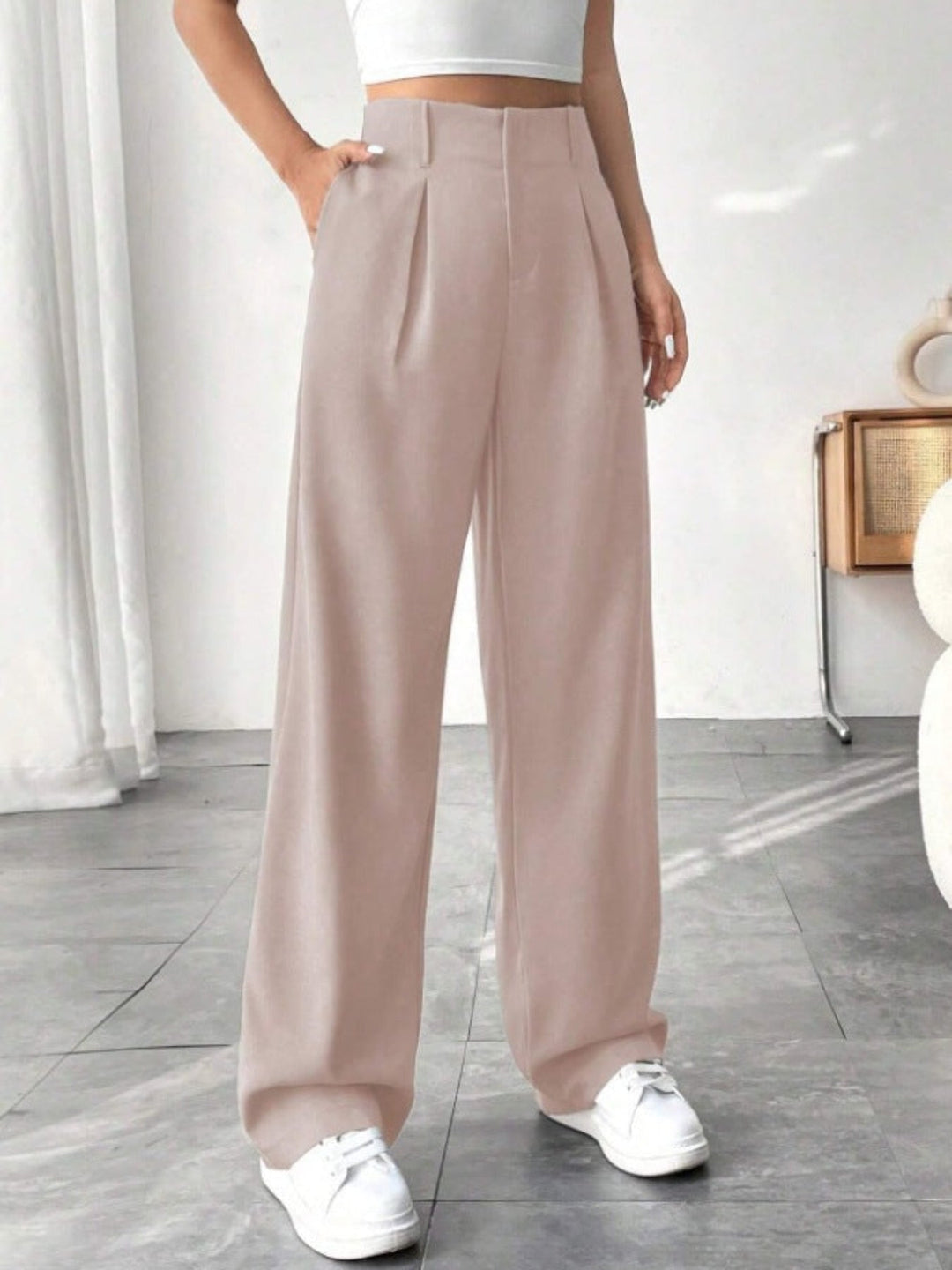 BELISIMA™ – Elegant Pleated Wide-Leg Office Trouser - Maison Léa &amp; Lou