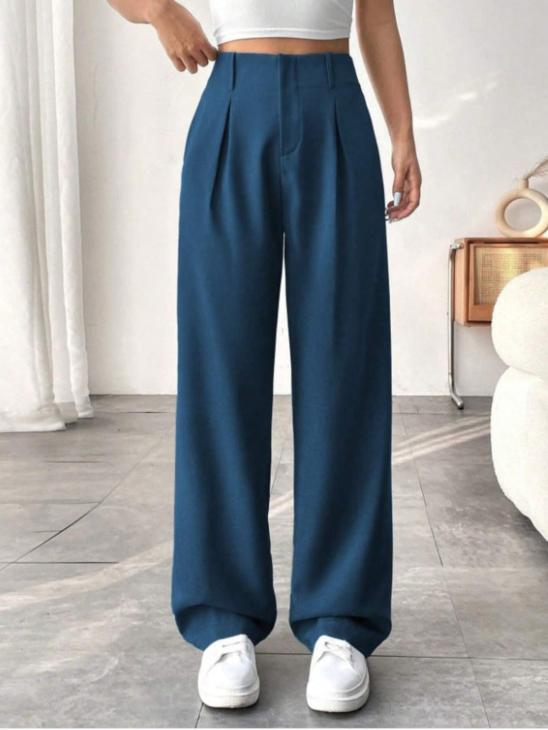 BELISIMA™ – Elegant Pleated Wide-Leg Office Trouser - Maison Léa &amp; Lou