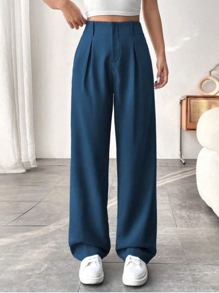 BELISIMA™ – Elegant Pleated Wide-Leg Office Trouser - Maison Léa &amp; Lou