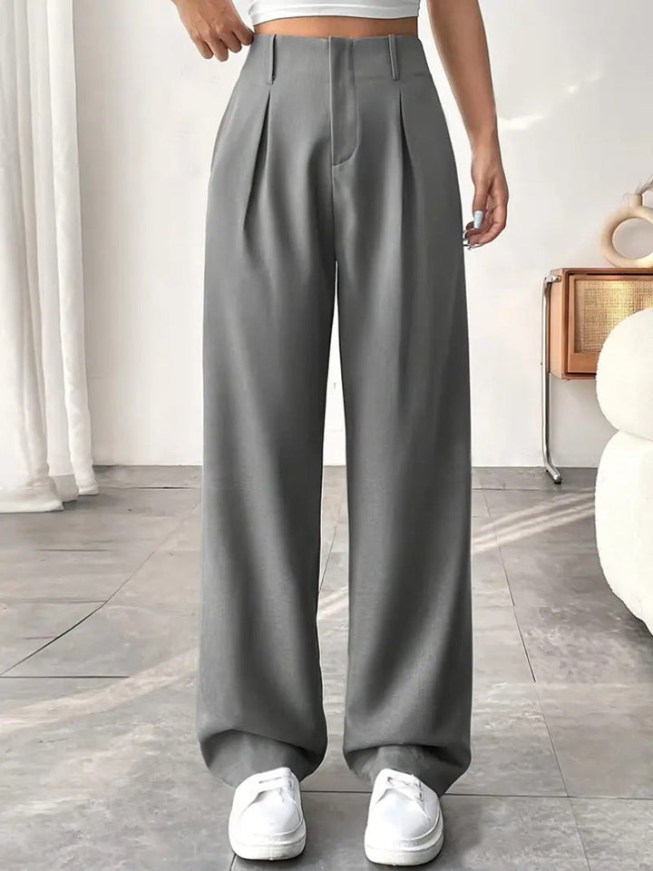 BELISIMA™ – Elegant Pleated Wide-Leg Office Trouser - Maison Léa &amp; Lou
