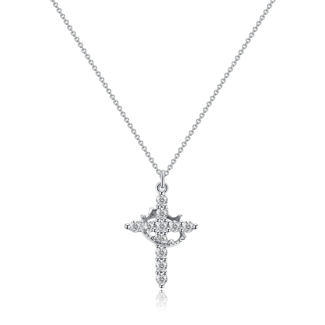 CLARISSE™ – Classic Cross &amp; Crown Necklace - Maison Léa &amp; Lou