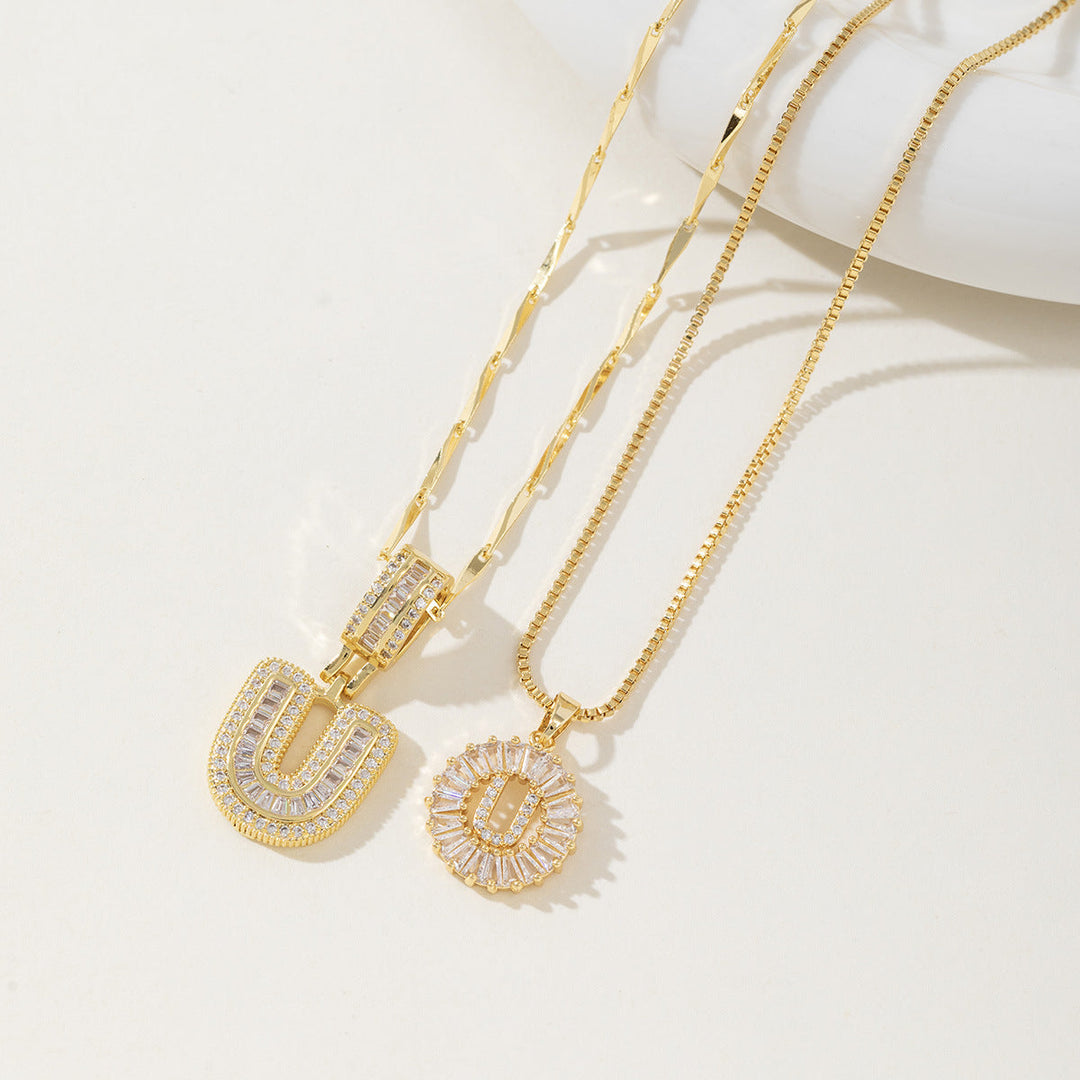 AISHA™ - Elegant 2-Pack Initial Letter Pendant Necklaces - Maison Léa &amp; Lou