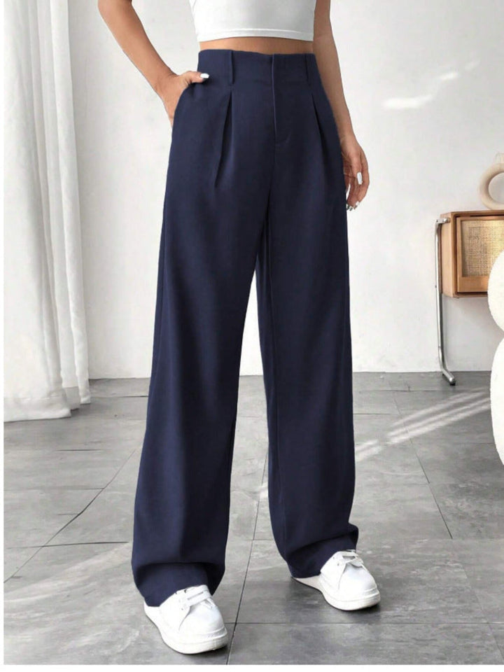 BELISIMA™ – Elegant Pleated Wide-Leg Office Trouser - Maison Léa &amp; Lou