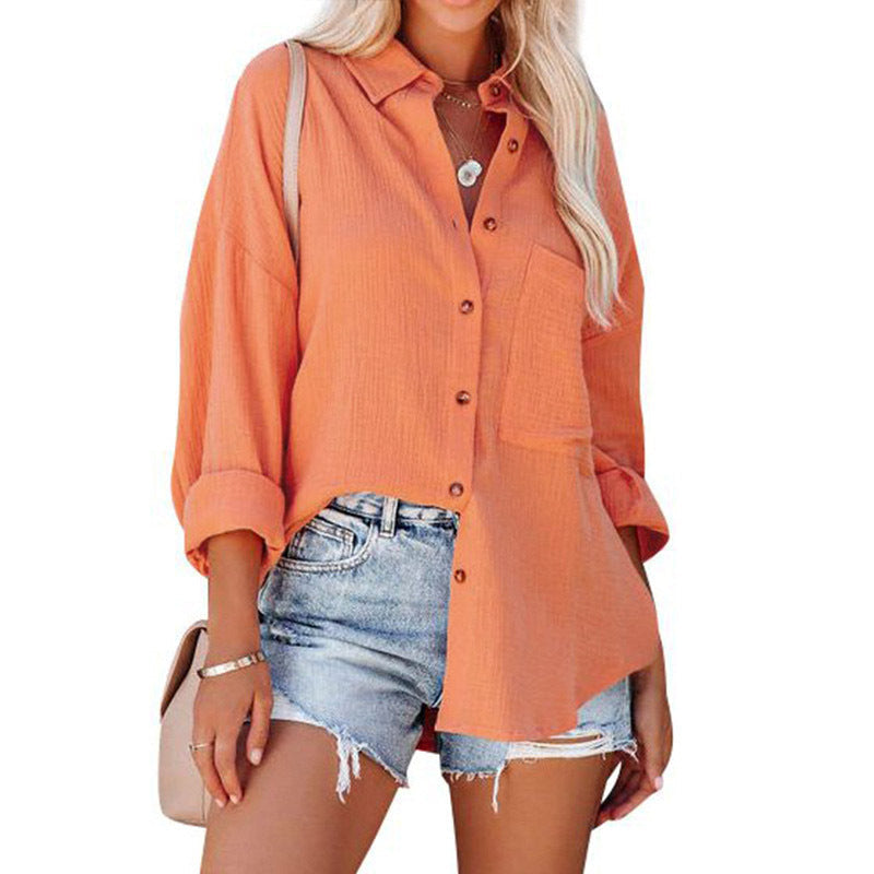 WOLLY™ | Casual Button Down Long Sleeve Blouse - Maison Léa &amp; Lou