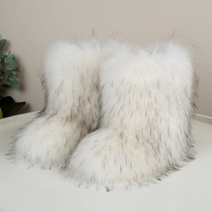 HIRA™ - Chic Trendy Furry Mid Length Winter Boots - Maison Léa &amp; Lou