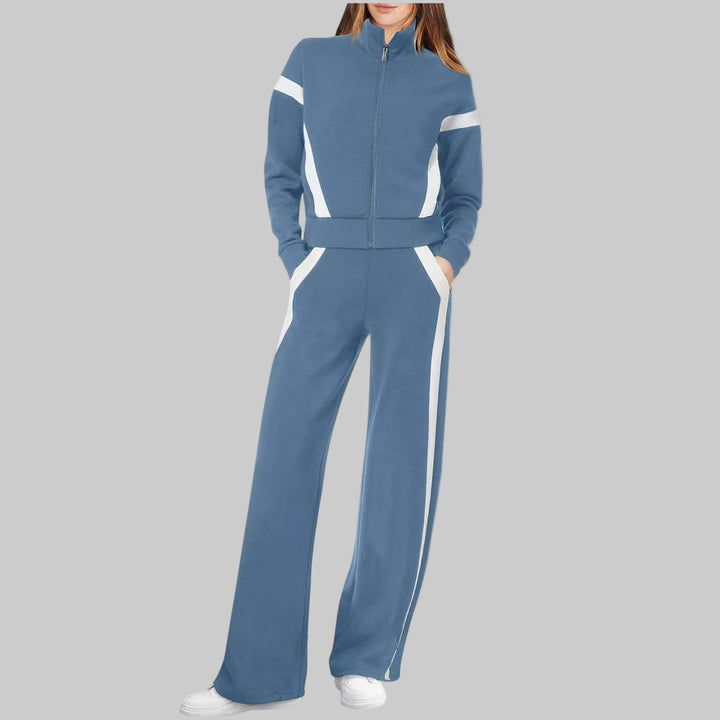 QASU™ - Casual Long Sleeve Top and Sweatpants Set - Maison Léa &amp; Lou