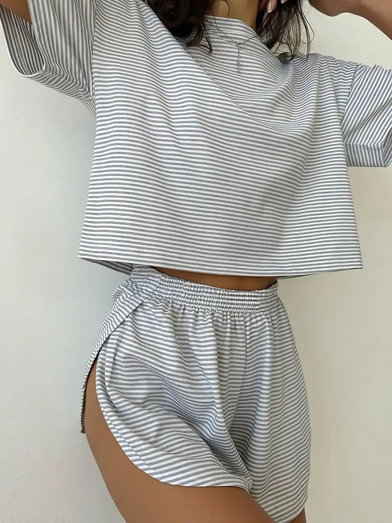 RIZALINA™ – Comfy Short Sleeve Loungewear Co-ord - Maison Léa &amp; Lou