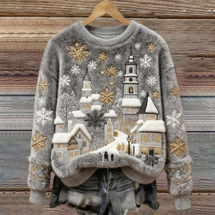 COZY™ | Winter Village Fluffy Christmas Sweater - Maison Léa &amp; Lou