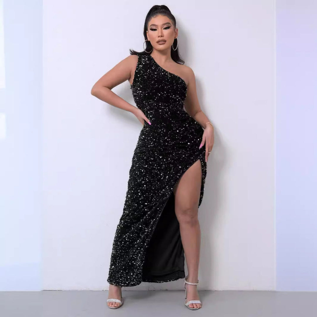 BRAYLEIGH™ - Glamour One-Shoulder Sequin Dress - Maison Léa &amp; Lou