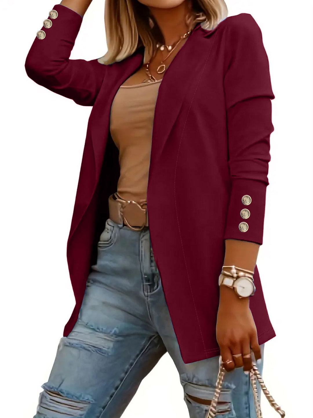 ODIN™ - Casual Long Sleeve Open Front Blazer - Maison Léa &amp; Lou