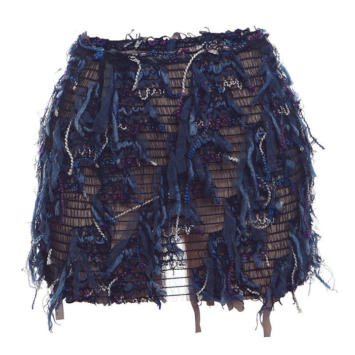 MARIA™ – Chic Fringe Detail High-Waist Mini Skirt