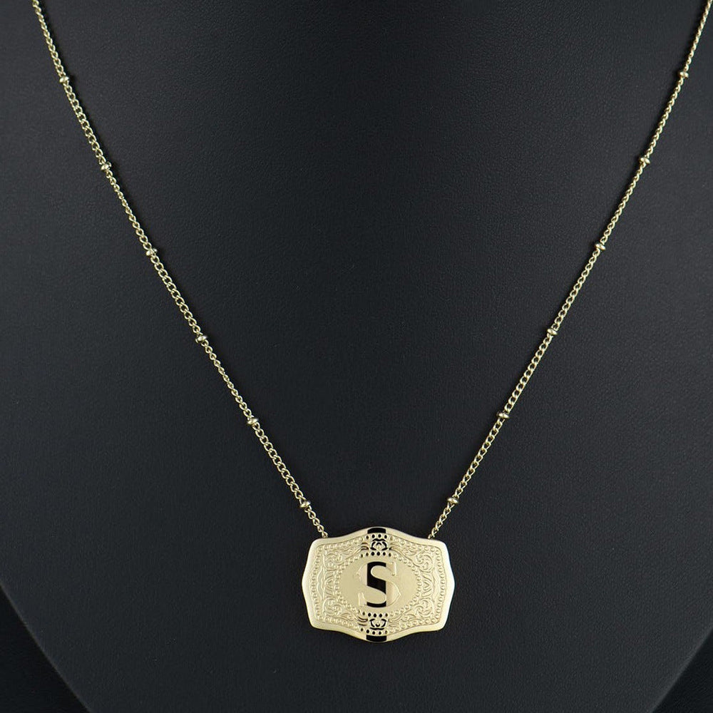 CINDY™ - Sleek Initial Letter Pendant Necklace - Maison Léa & Lou