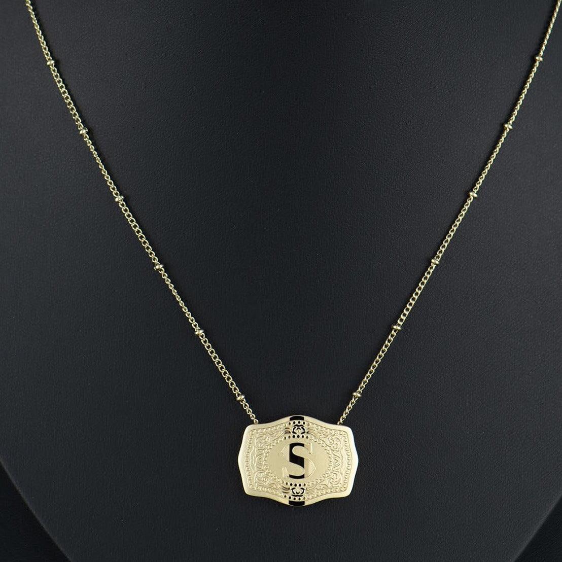 CINDY™ - Sleek Initial Letter Pendant Necklace - Maison Léa & Lou