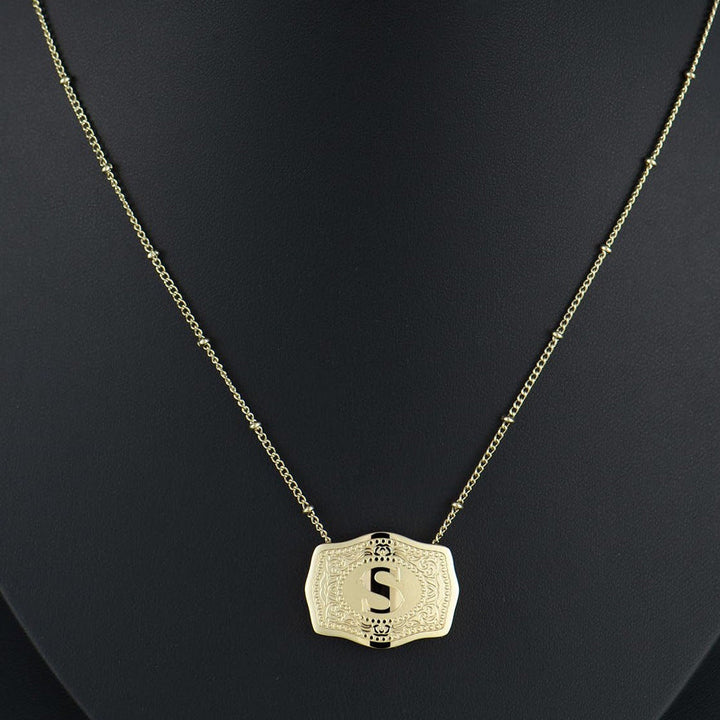 CINDY™ - Sleek Initial Letter Pendant Necklace - Maison Léa &amp; Lou