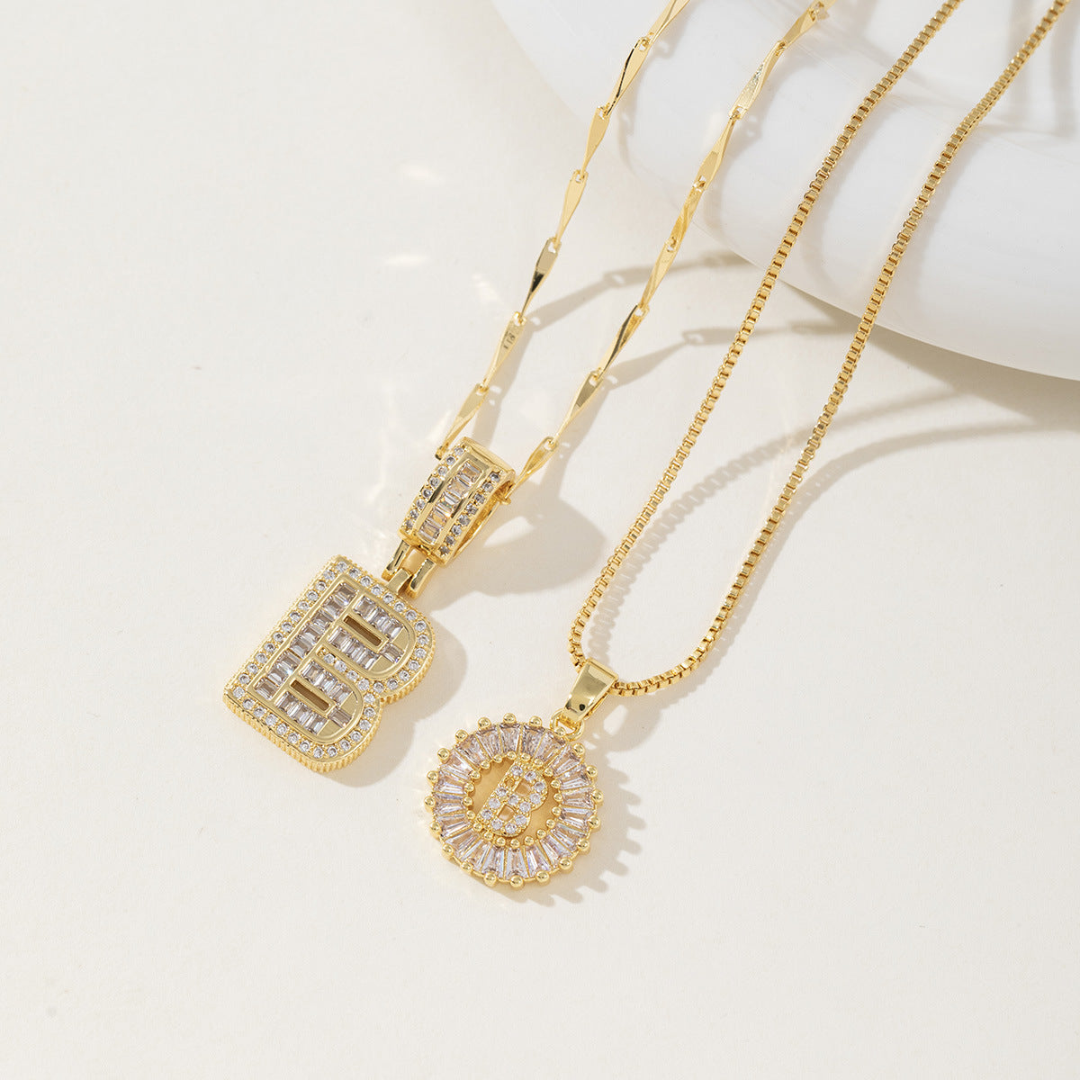 AISHA™ - Elegant 2-Pack Initial Letter Pendant Necklaces - Maison Léa & Lou