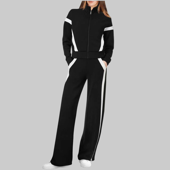 QASU™ - Casual Long Sleeve Top and Sweatpants Set - Maison Léa &amp; Lou