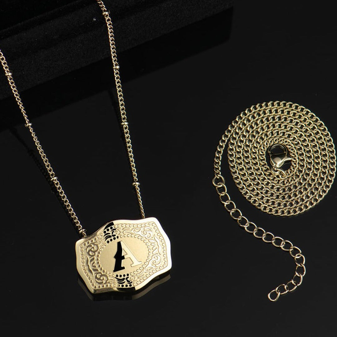 CINDY™ - Sleek Initial Letter Pendant Necklace - Maison Léa & Lou