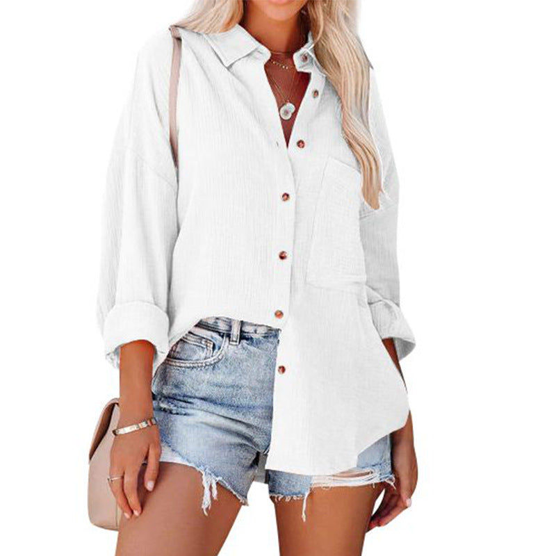 WOLLY™ | Casual Button Down Long Sleeve Blouse - Maison Léa &amp; Lou