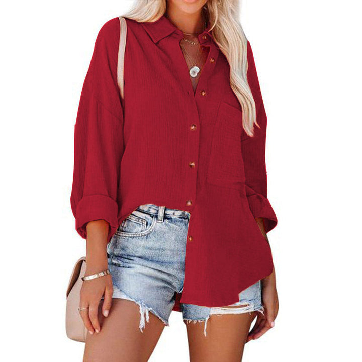 WOLLY™ | Casual Button Down Long Sleeve Blouse - Maison Léa &amp; Lou
