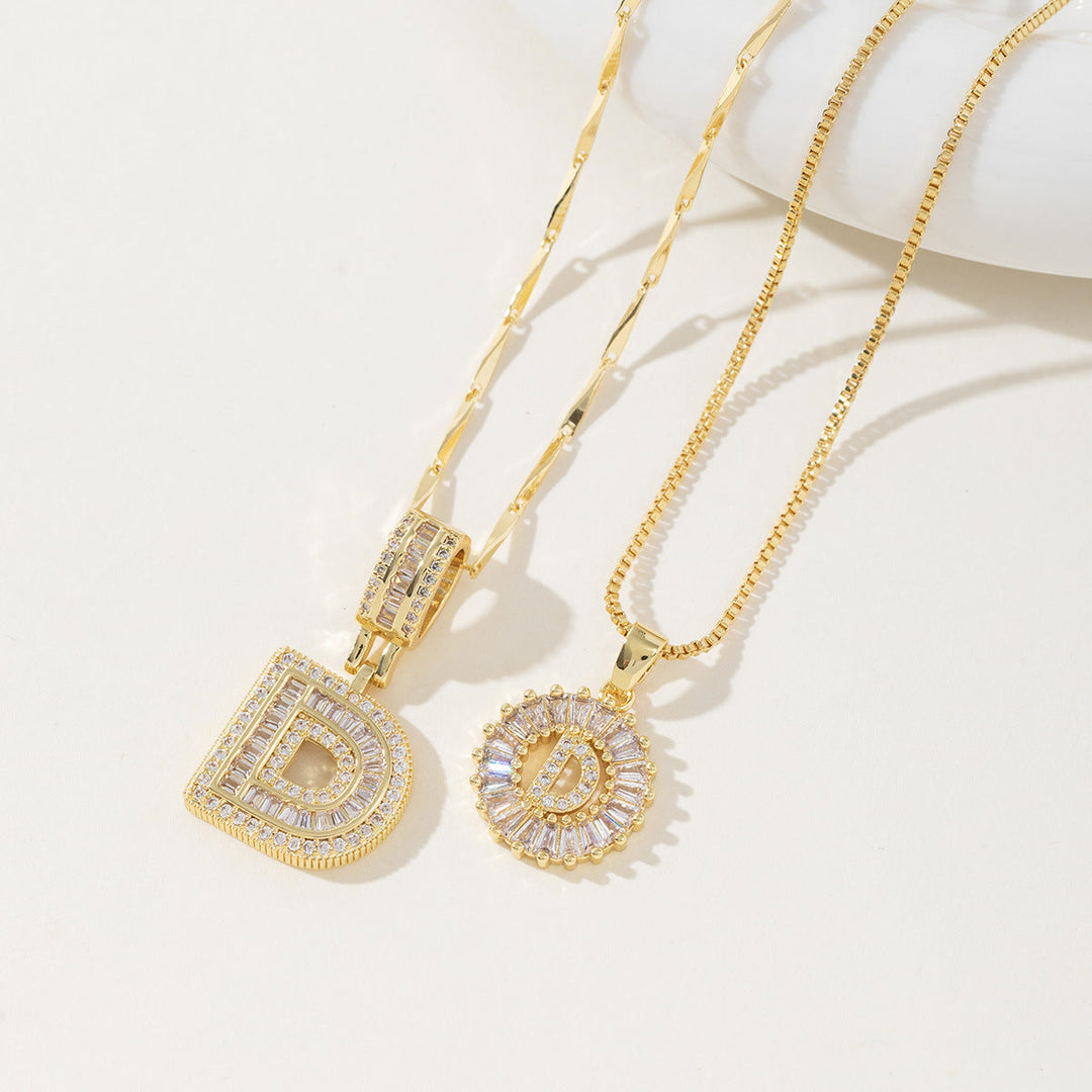 AISHA™ - Elegant 2-Pack Initial Letter Pendant Necklaces - Maison Léa &amp; Lou