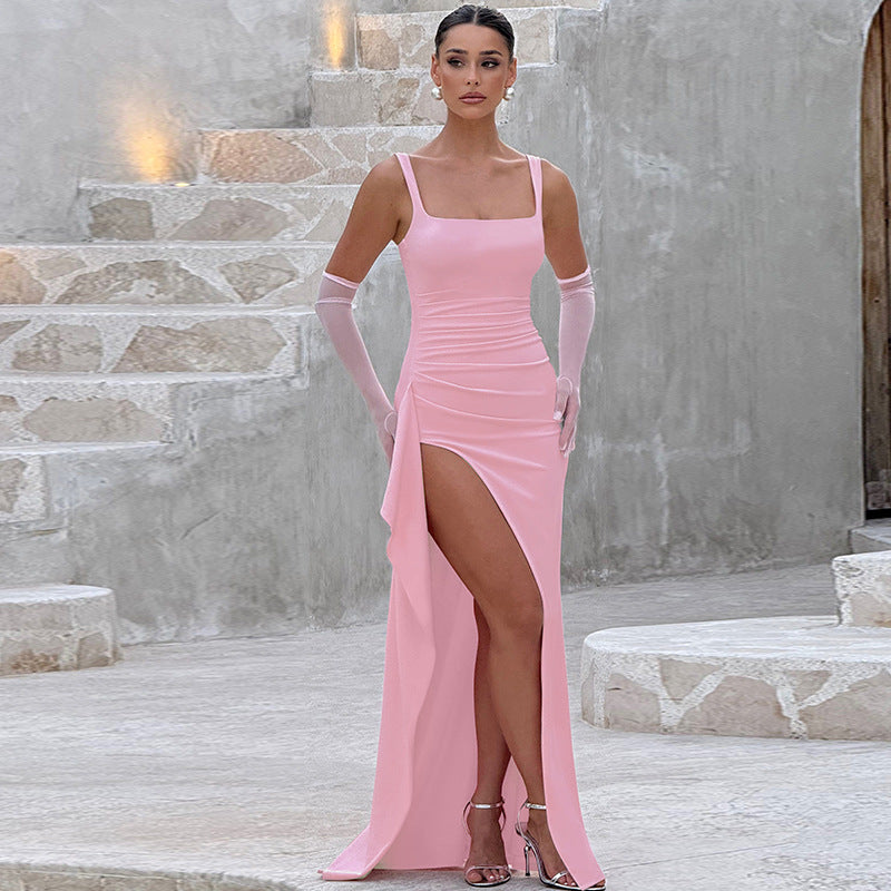 MARILYN™ - Elegant Formal Slip Maxi Dress with Open Back - Maison Léa &amp; Lou