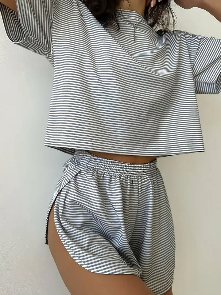 RIZALINA™ – Comfy Short Sleeve Loungewear Co-ord - Maison Léa &amp; Lou