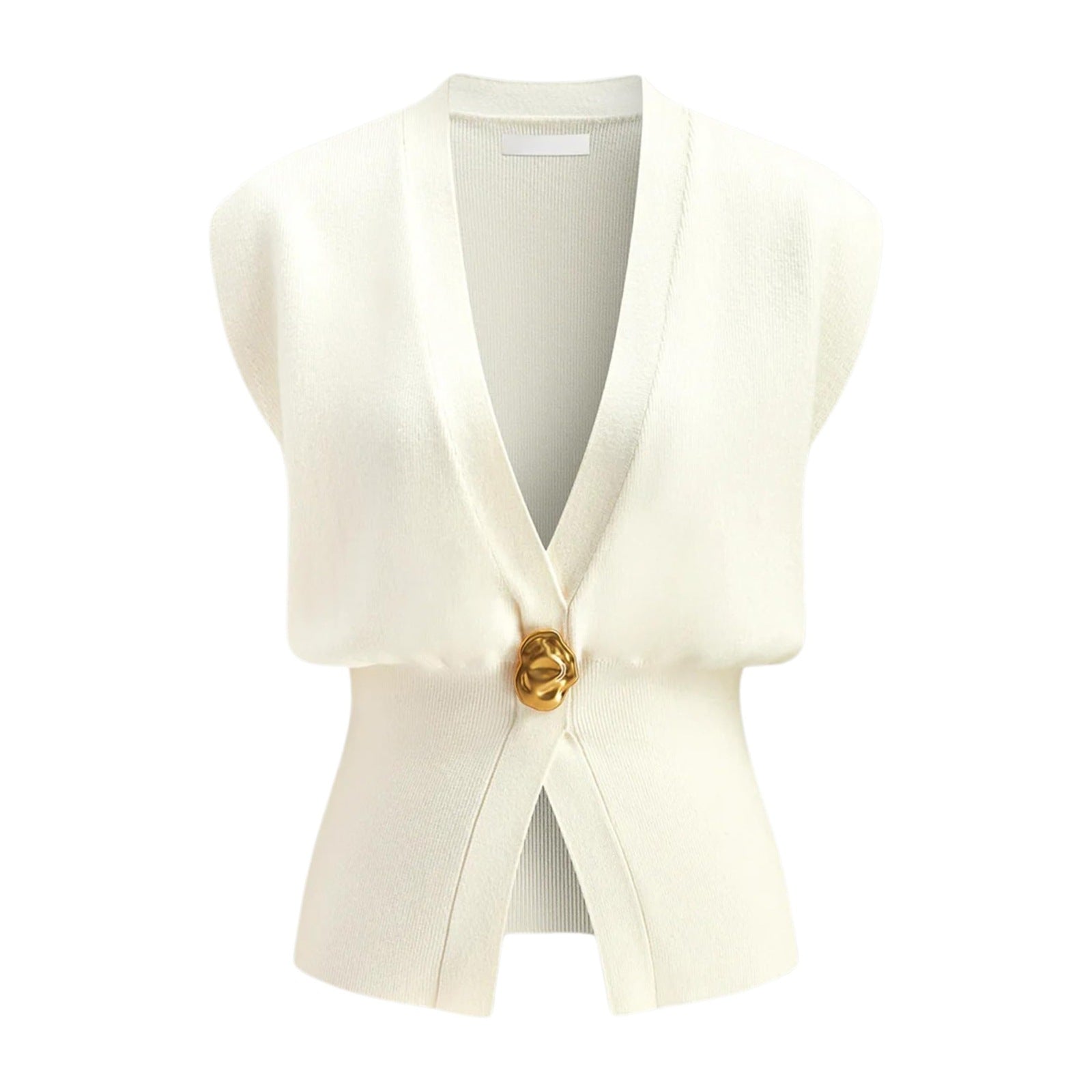 DAISY™ – Elegant V-Neck Button-Front Vest Top - Maison Léa & Lou