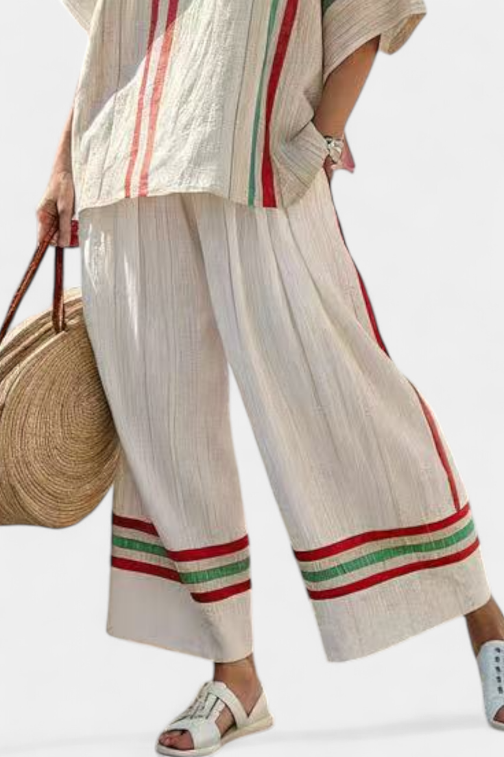 Truvane | Comfortable Boho Print Blouse &amp; Loose-Fit Pants - Maison Léa &amp; Lou