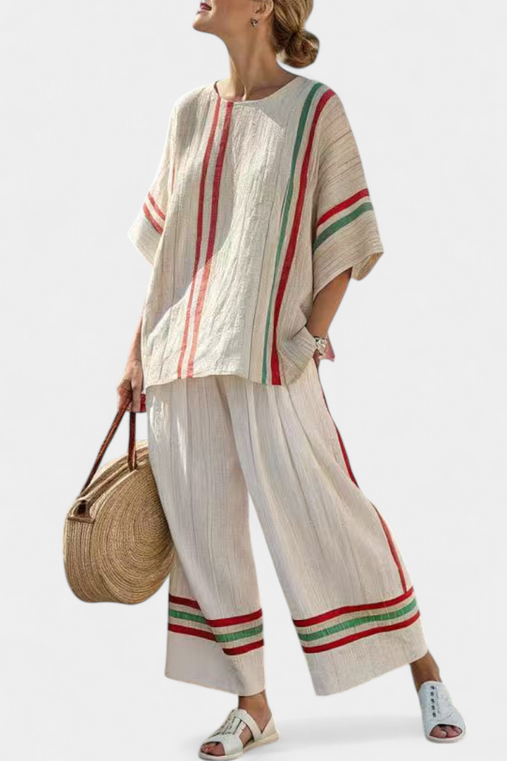Truvane | Comfortable Boho Print Blouse &amp; Loose-Fit Pants - Maison Léa &amp; Lou