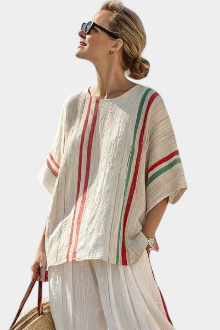 Truvane | Comfortable Boho Print Blouse & Loose-Fit Pants - Maison Léa & Lou