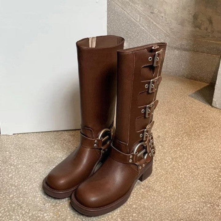 POTENCIANA™ – Classic Buckled Ankle Motorcycle Boots - Maison Léa &amp; Lou
