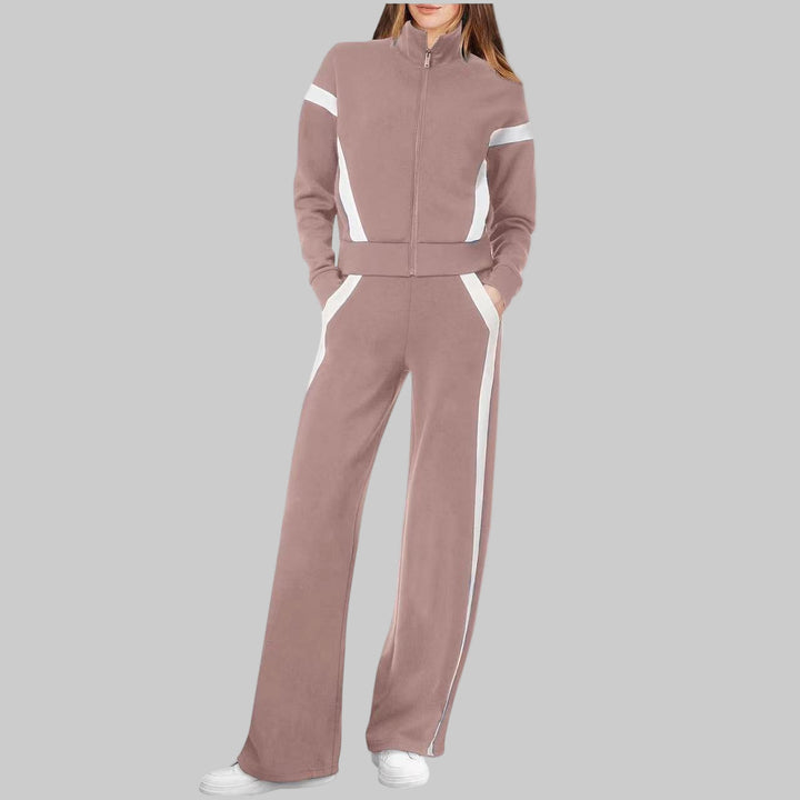 QASU™ - Casual Long Sleeve Top and Sweatpants Set - Maison Léa &amp; Lou