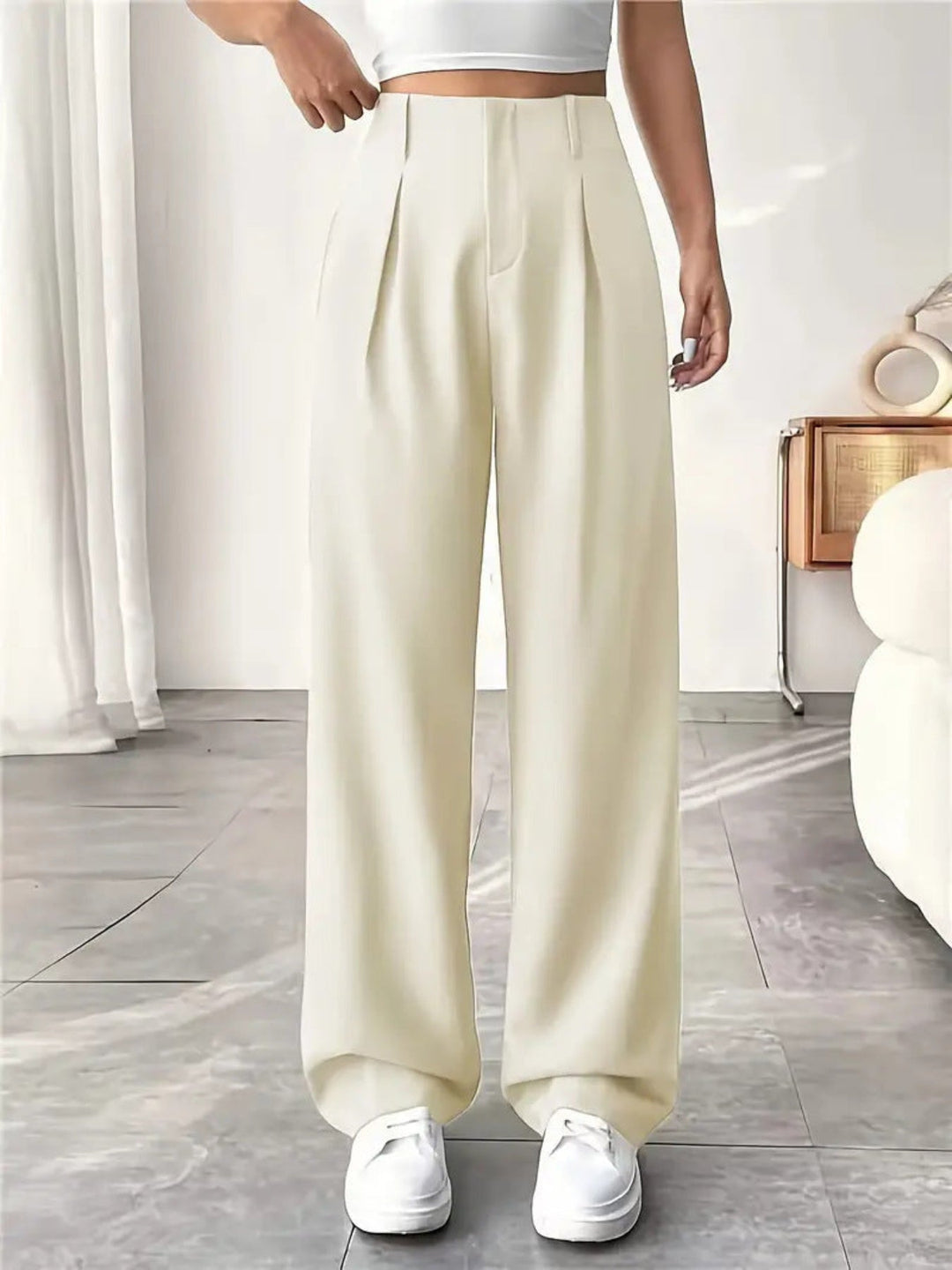 BELISIMA™ – Elegant Pleated Wide-Leg Office Trouser - Maison Léa &amp; Lou