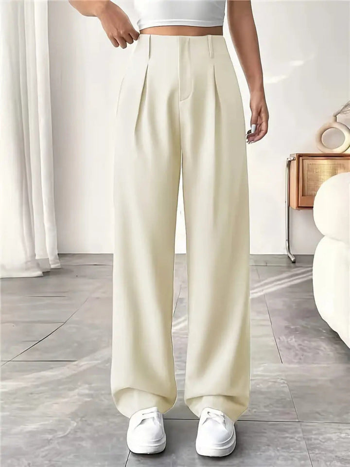 BELISIMA™ – Elegant Pleated Wide-Leg Office Trouser - Maison Léa &amp; Lou