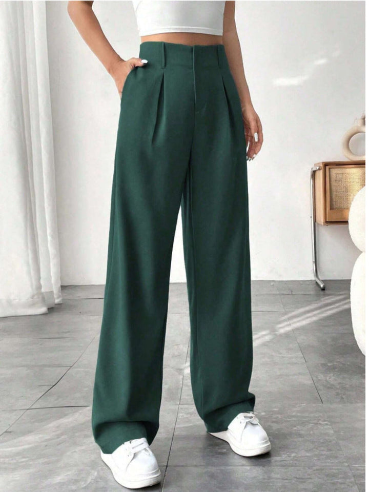 BELISIMA™ – Elegant Pleated Wide-Leg Office Trouser - Maison Léa &amp; Lou