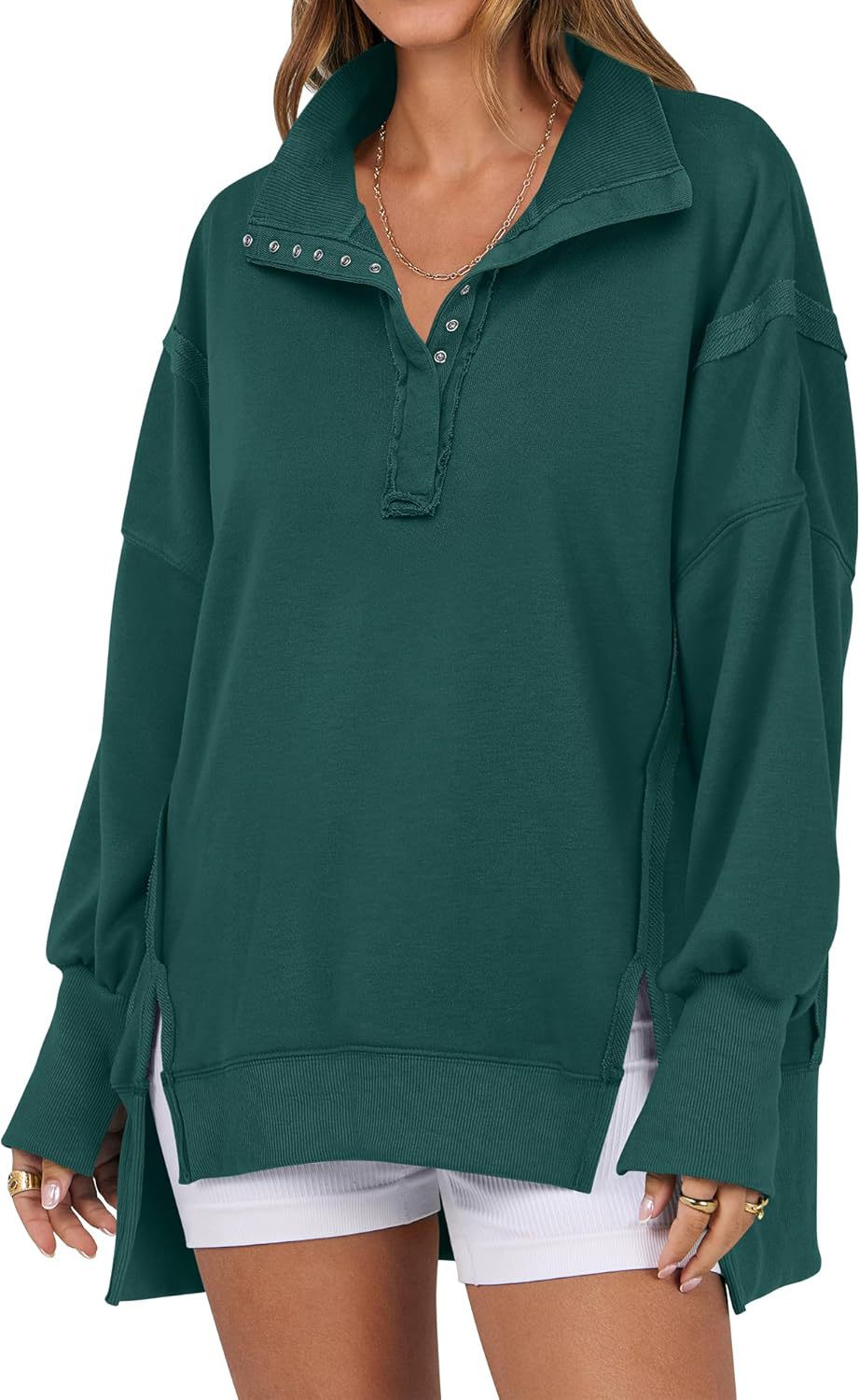 KAYLIE™ - Chic Oversized Button-Up Sweatshirt - Maison Léa &amp; Lou