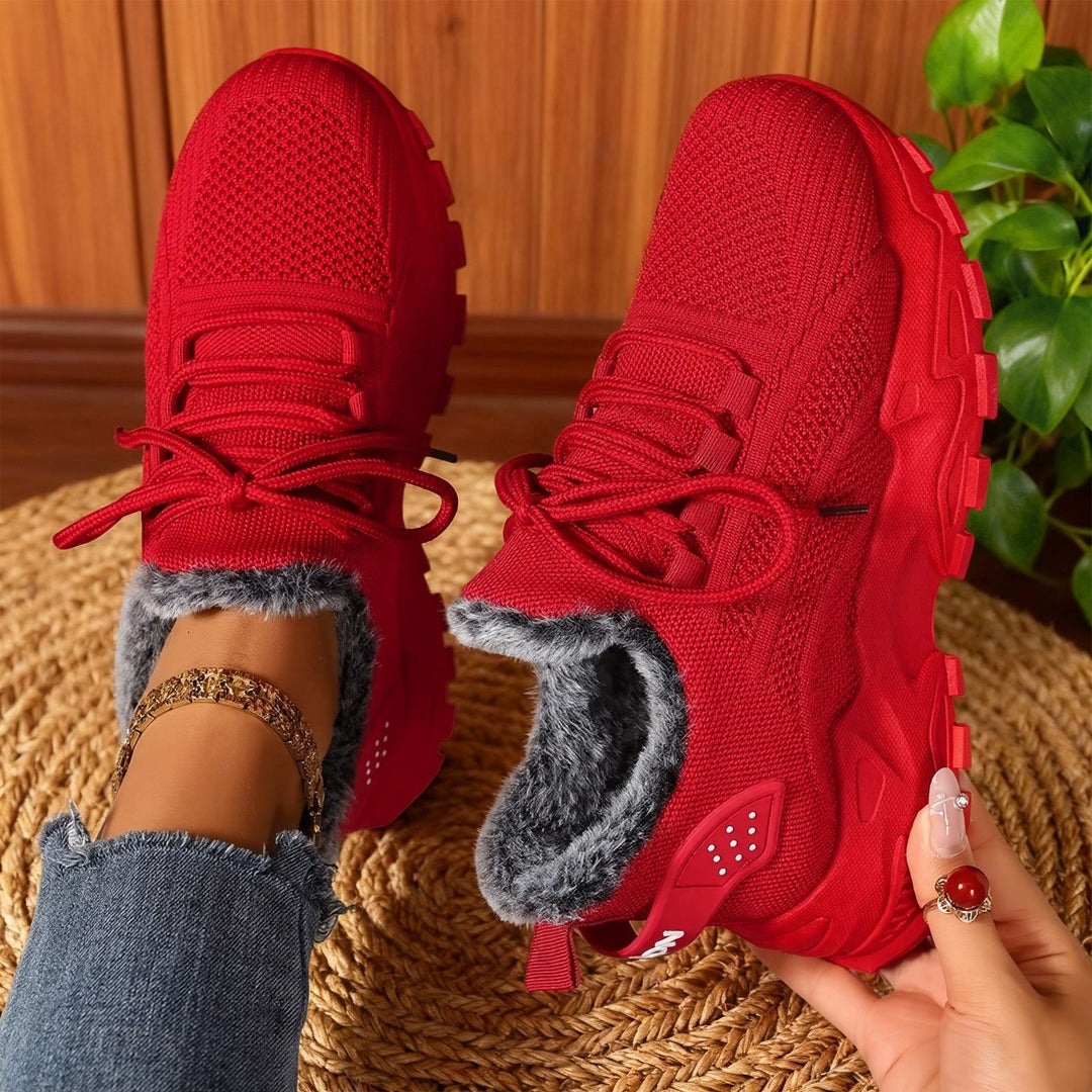 BRYDEE™ - Casual Fleece Lace-Up Lightweight Sneakers - Maison Léa &amp; Lou