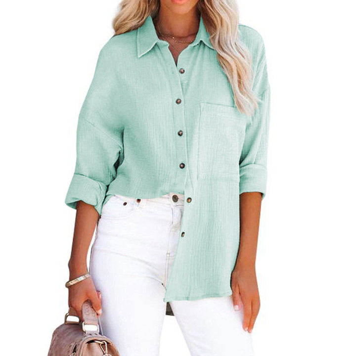 WOLLY™ | Casual Button Down Long Sleeve Blouse - Maison Léa &amp; Lou