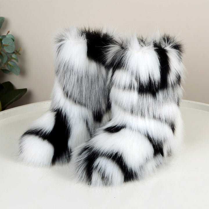 HIRA™ - Chic Trendy Furry Mid Length Winter Boots - Maison Léa &amp; Lou