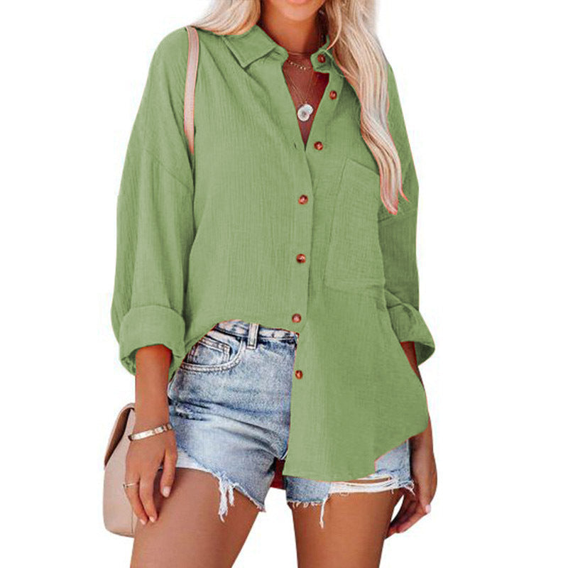 WOLLY™ | Casual Button Down Long Sleeve Blouse - Maison Léa &amp; Lou