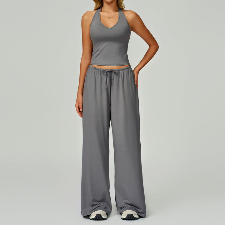ARAYA™ - Casual Crop Tank Top and Wide Leg Pants Set