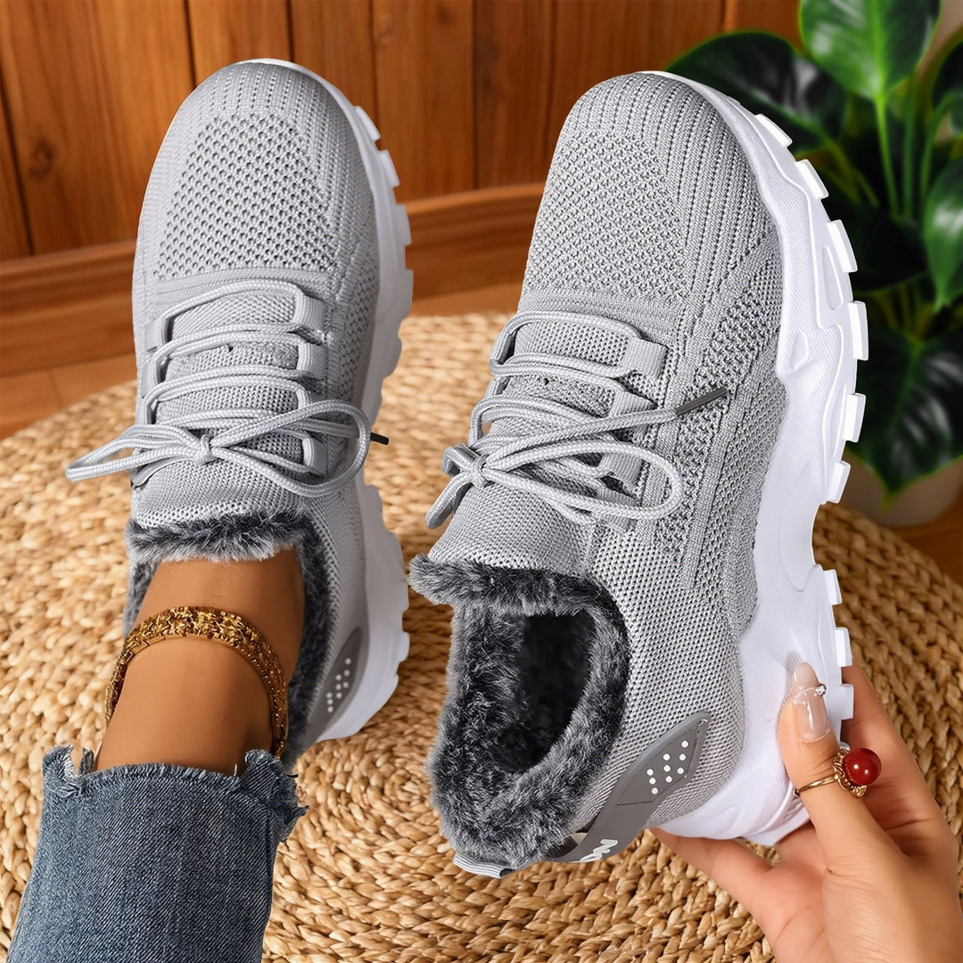 BRYDEE™ - Casual Fleece Lace-Up Lightweight Sneakers - Maison Léa &amp; Lou