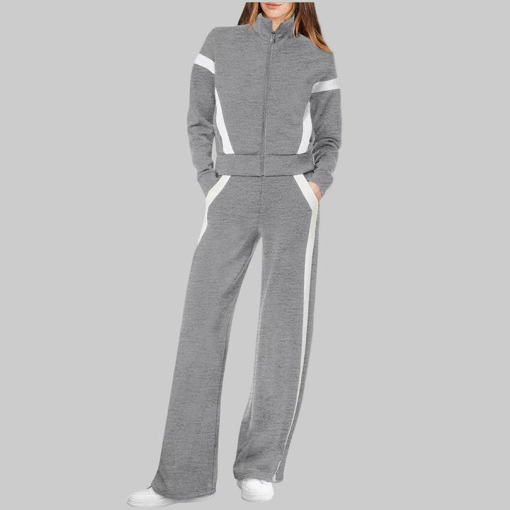 QASU™ - Casual Long Sleeve Top and Sweatpants Set - Maison Léa &amp; Lou