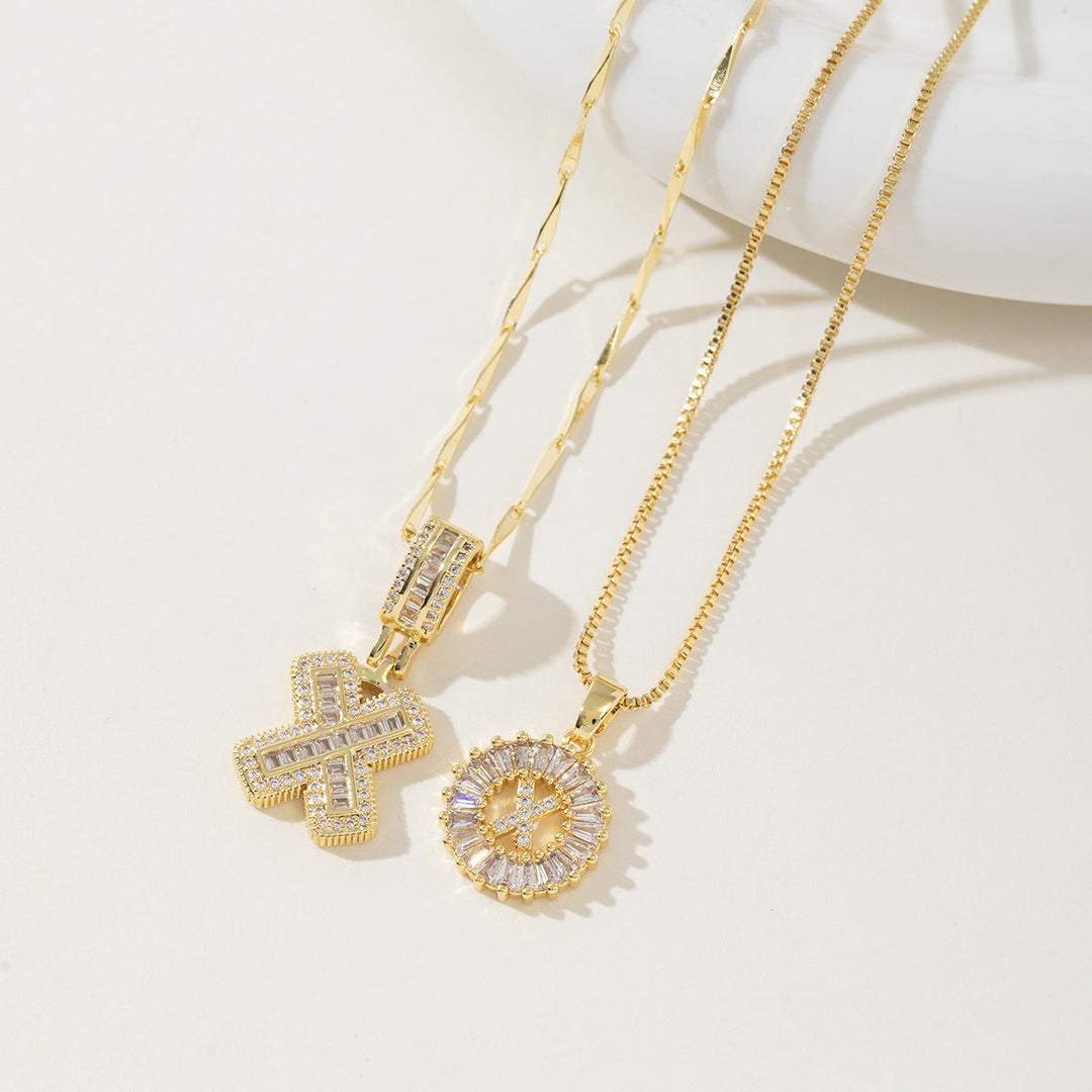 AISHA™ - Elegant 2-Pack Initial Letter Pendant Necklaces - Maison Léa &amp; Lou
