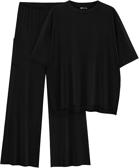 FILTA™ - Casual Basic Top and Elastic Waist Pants Set
